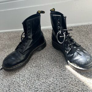 Dr. Martens Black Leather Lace-Up Boots for Men